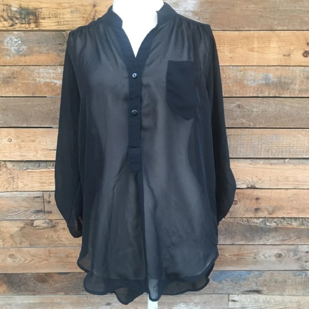 Black Sheer Top